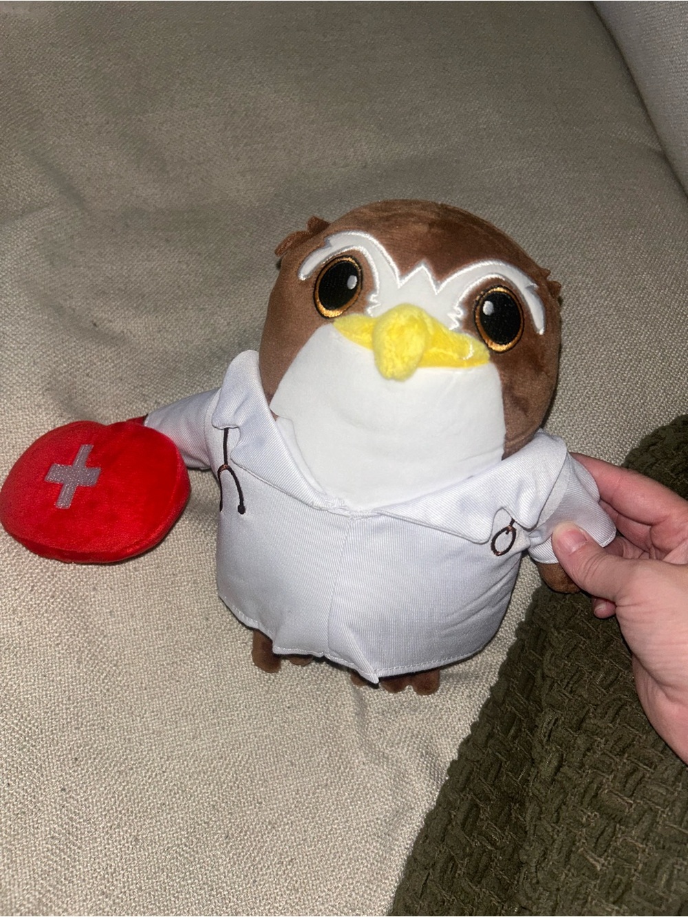 Plush Owl Vet Toy with Red Medical Pad Accessory - Brand New, just opened